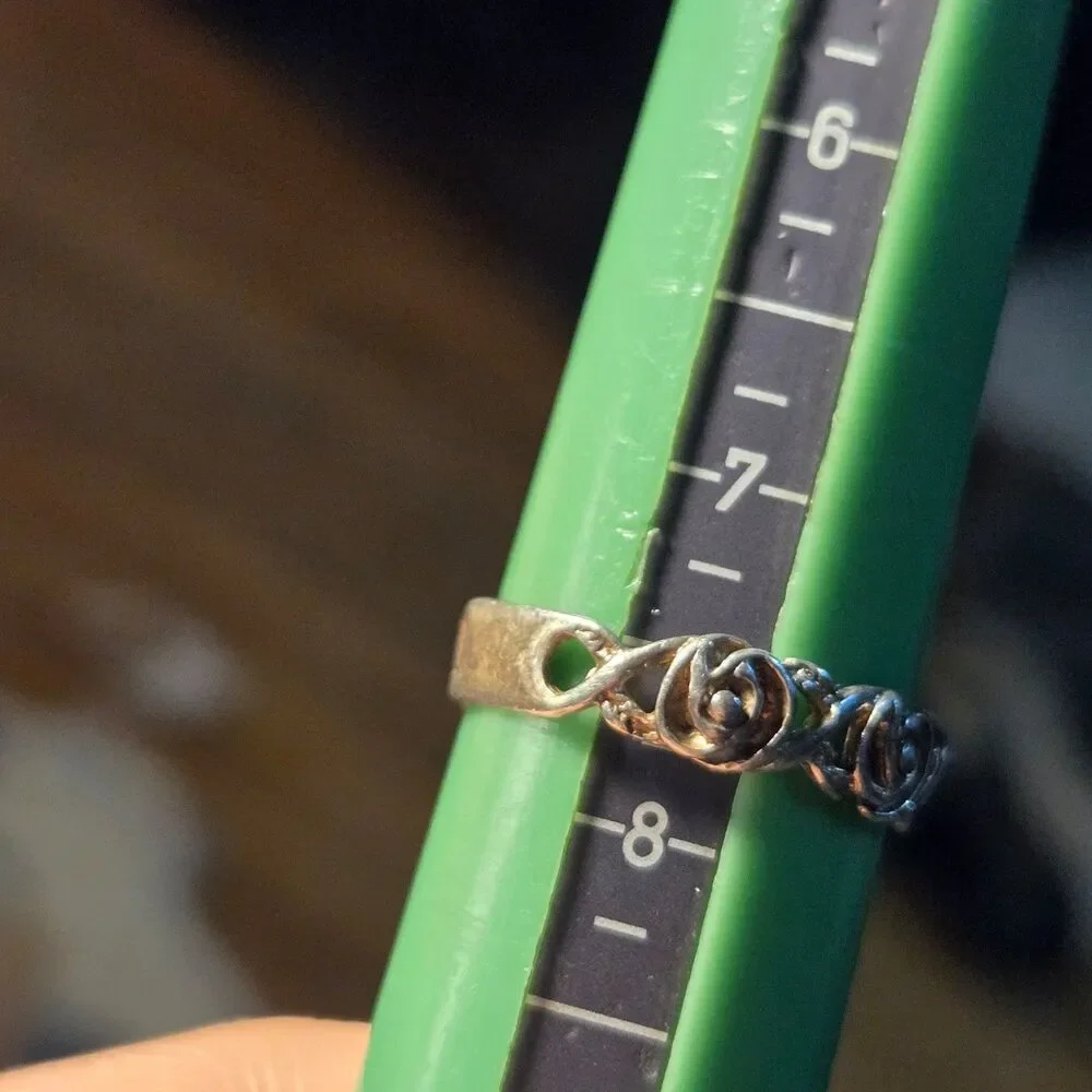 Roses vintage sterling silver ring sz 7.5